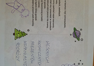 ozdobiona przez dzieci kartka świąteczna